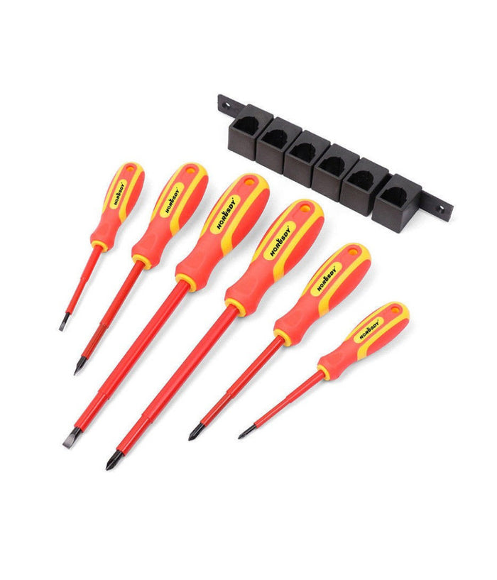 Set 6 Cacciaviti Cacciavite Croce E Taglio Isolanti Con Punte Magnetiche         