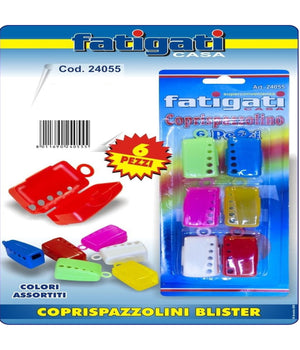 Set 6 Cappucci Colorati Per Spazzolino Da Denti Con Gangio Copri Spazzolini         