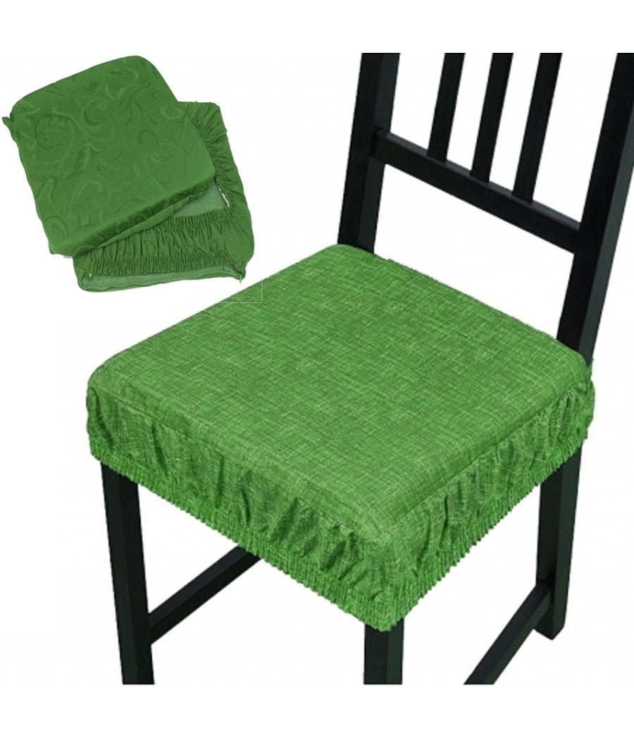 Set 6 Coprisedia Cuscini Con Fascia Elastica Per Sedie Imbottito Sfoderabile         