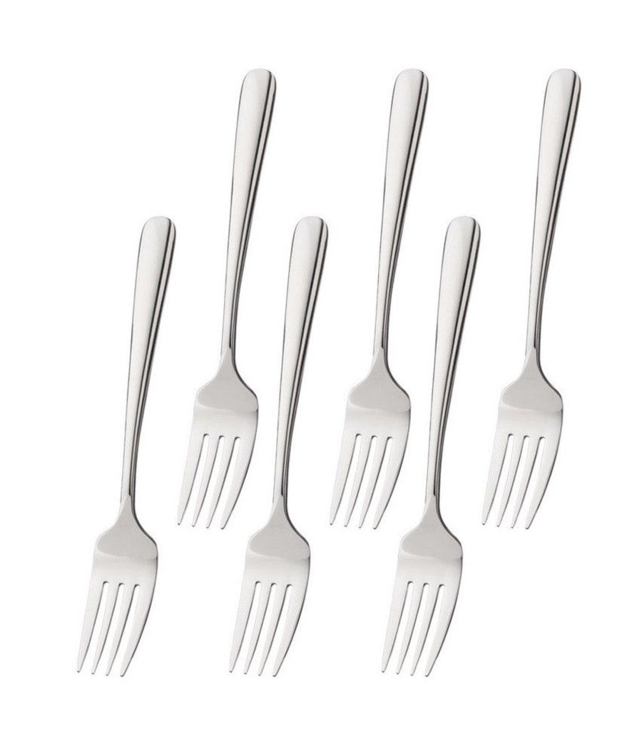 Set 6 Forchette In Acciaio Inox Servizio Posate Da Tavola Di Alta Qualità          