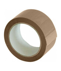 Set 6 Nastri Adesivi Avana 50 Mm X 66 Mt Con Etichetta Nastro Imballaggi Marrone         