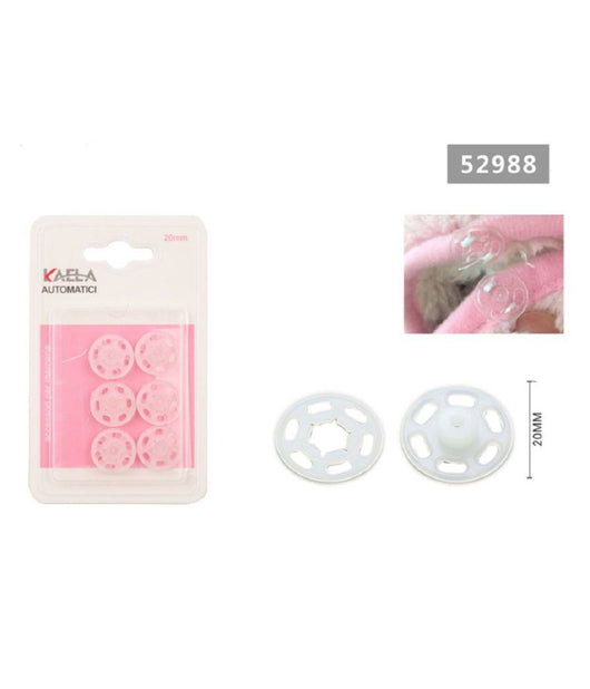 Set 6 Paia Di Bottoni Automatici A Pressione In Plastica à¸20mm Per Cucito 52988         
