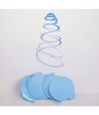 Set 6 Pezzi Appendini Azzurro 6 Spirali Carta Decorazioni Compleanni         