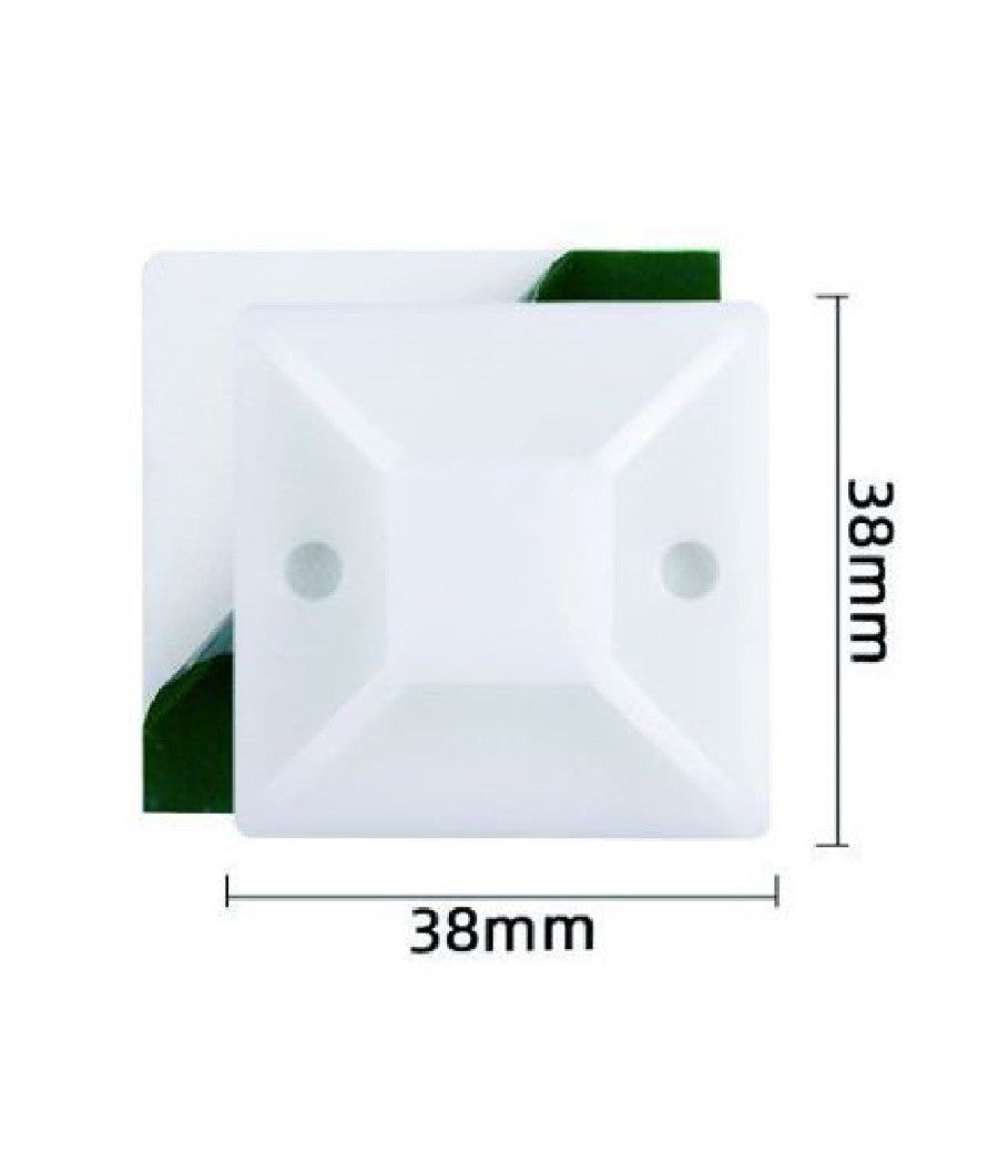 Set 6 Pezzi Basi Passante Per Fissaggio Fascette Supporto Adesivo 38x38mm 57195         