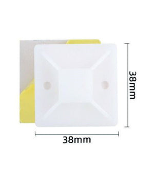 Set 6 Pezzi Basi Per Fissaggio Fascette Supporto Adesivo Passante 38x38mm 57191         