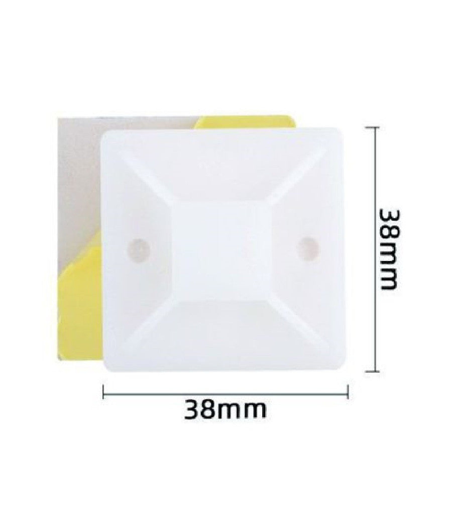 Set 6 Pezzi Basi Per Fissaggio Fascette Supporto Adesivo Passante 38x38mm 57191         