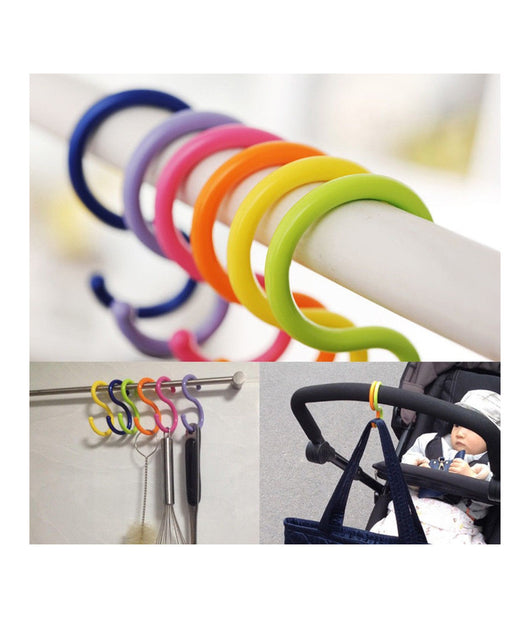 Set 6 Pezzi Ganci A S Appendini Multiuso Plastica Colorati Gancetti Per Varie         