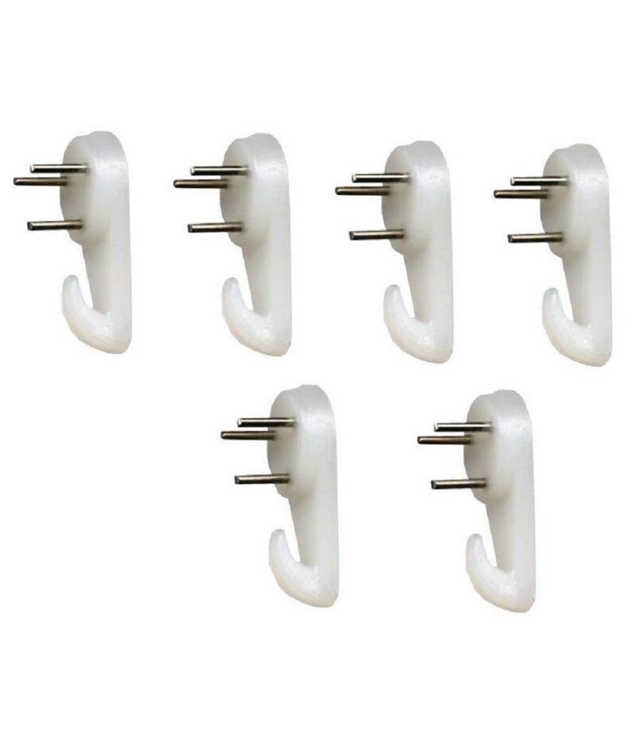 Set 6 Pezzi Ganci Gancio Per Quadri Quadro Da Parete In Nylon Con Chiodini 3 Cm         