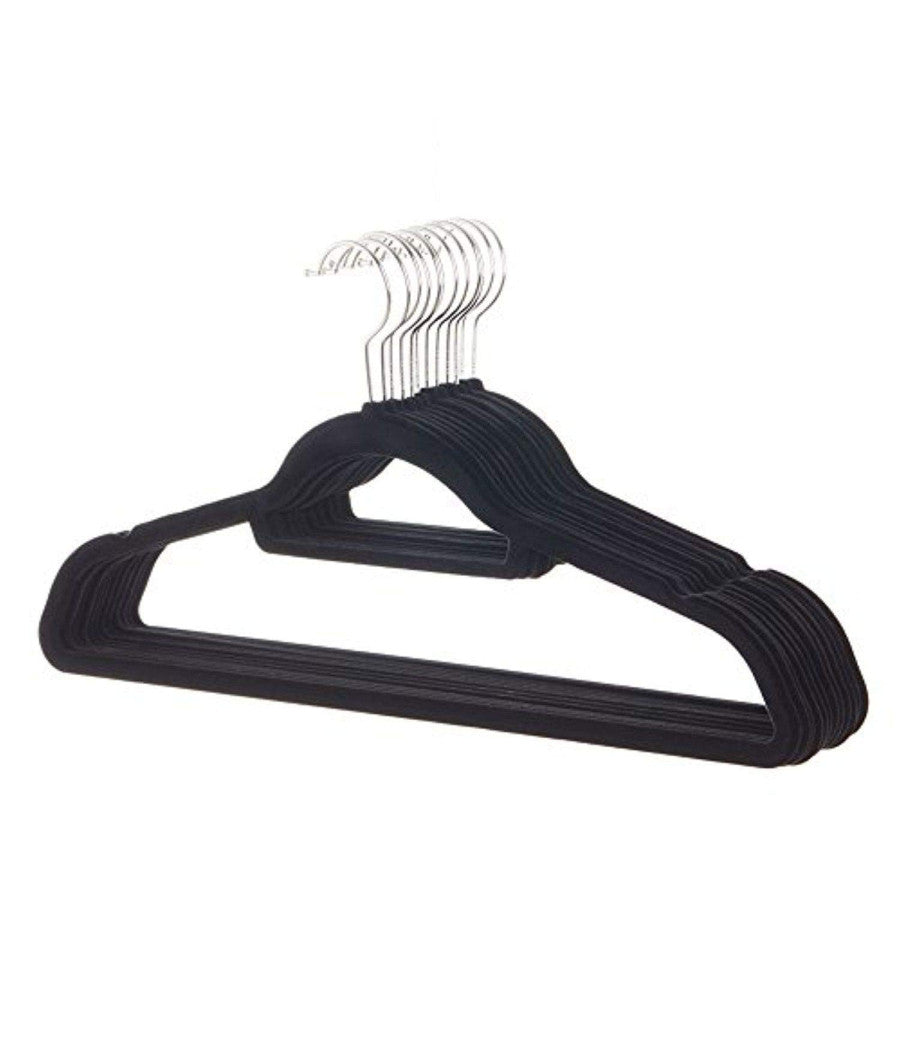 Set 6 Pezzi Gruccia Grucce In Velluto Appendi Abiti Camicie Vestiti Salvaspazio         