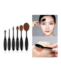 Set 6 Pezzi Pennello Pennelli Ovale Spazzola Curve Viso Professionale Fard         