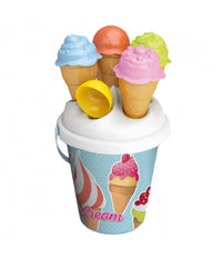 Set 6 Pezzi Secchiello Con Paletta Stampi Per Coni Gelato Spiaggia 16 Cm 724007         