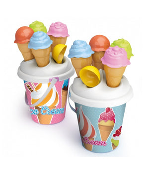 Set 6 Pezzi Secchiello Con Paletta Stampi Per Coni Gelato Spiaggia 16 Cm 724007         