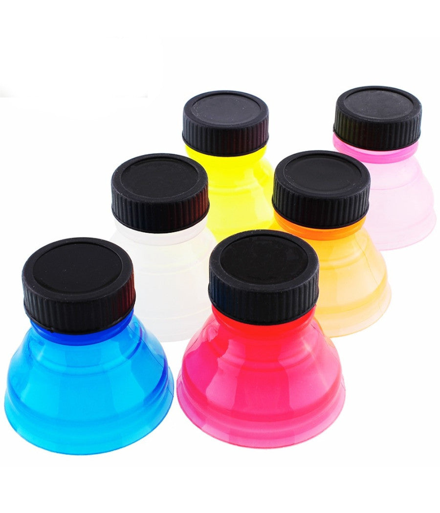 Set 6 Pezzi Tappi Per Lattine Addattatore Lattina In Bottiglia Universale Colori         