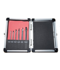 Set 6 Punte Ad Alette Per Vetro E Ceramica Per Trapano 3/4/5/6/8/10 Mm         