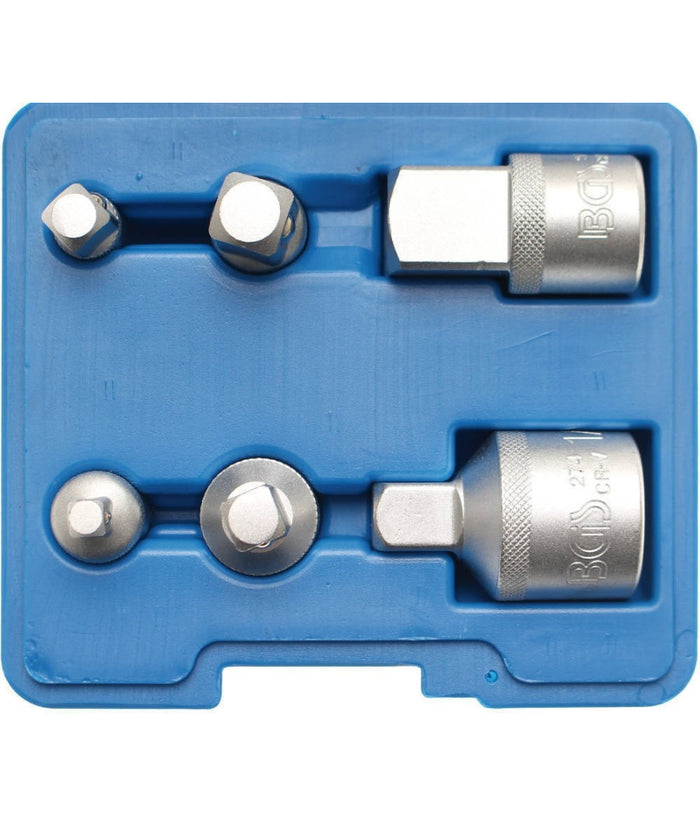 Set 6 Pz Adattatori Riduttori Aumentatori Per Cricchetto Cromo Vanadium         