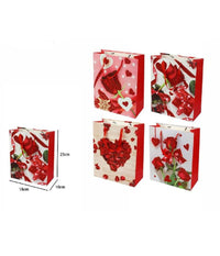 Set 6 Pz. Buste Da Regalo 18x23x10cm Borsa San Valentino Rose Vari Modelli 71098         