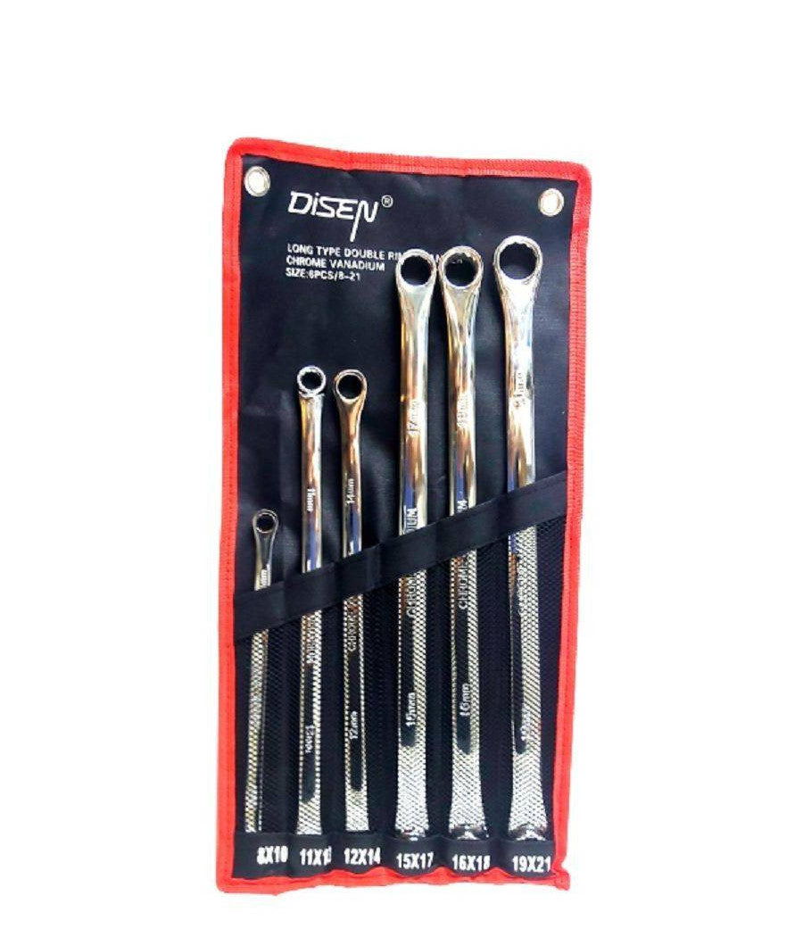 Set 6 Pz Chiavi Inglesi Extra Lungo Double Chiavi Poligonali Da 8mm-21mm Metrico         