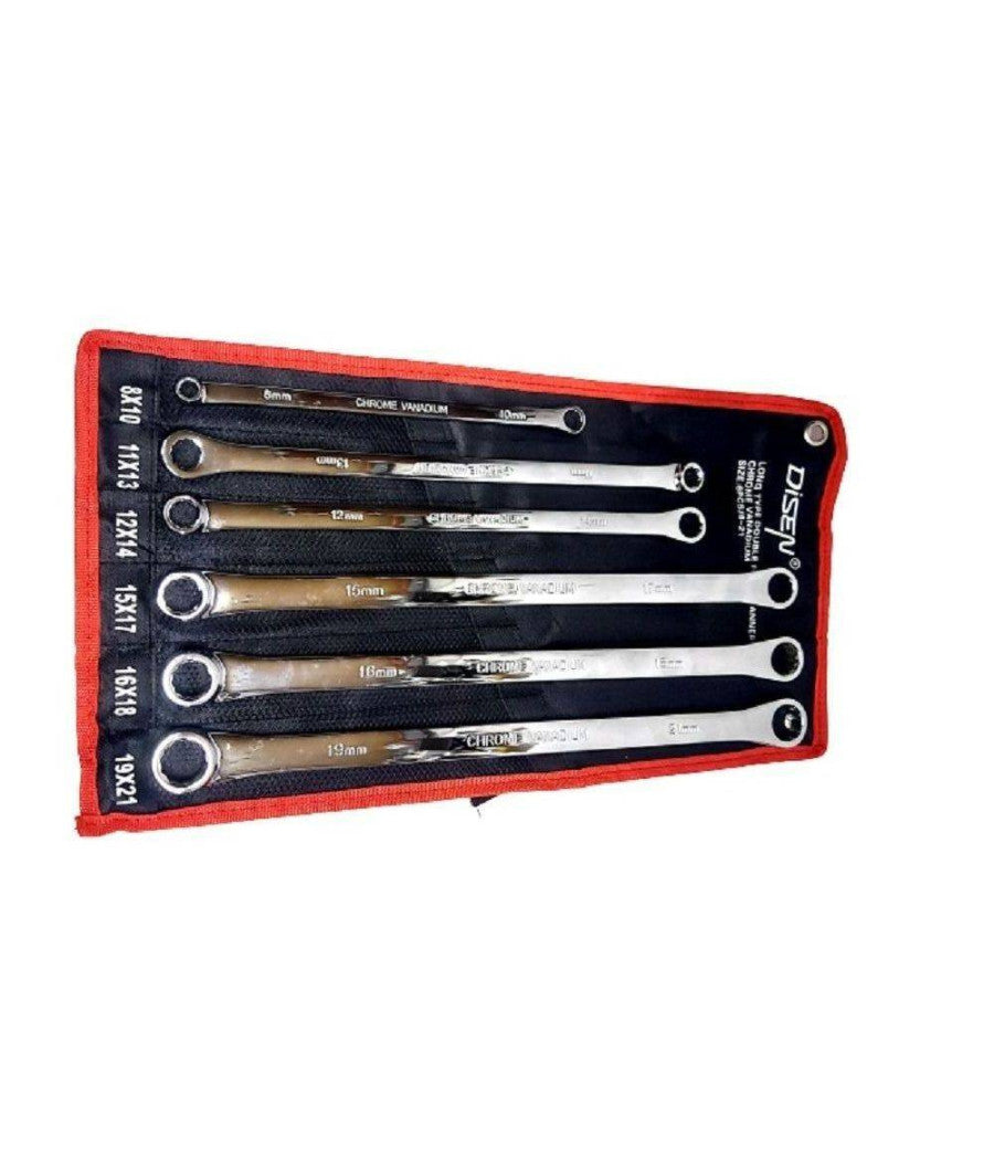 Set 6 Pz Chiavi Inglesi Extra Lungo Double Chiavi Poligonali Da 8mm-21mm Metrico         