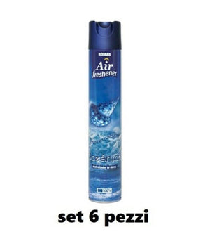 Set 6 Pz Deodorante Per Ambiente Spray Profumo Casa Fresco 300 Ml Oceano         