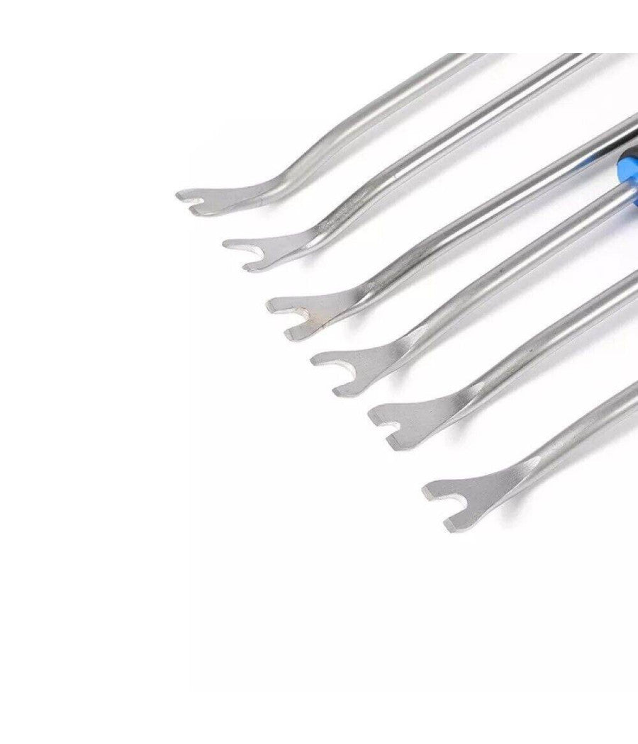 Set 6 Pz Leva Rimozione Trim Clip Pannelli Auto Staccabottoni In Acciaio 21136         