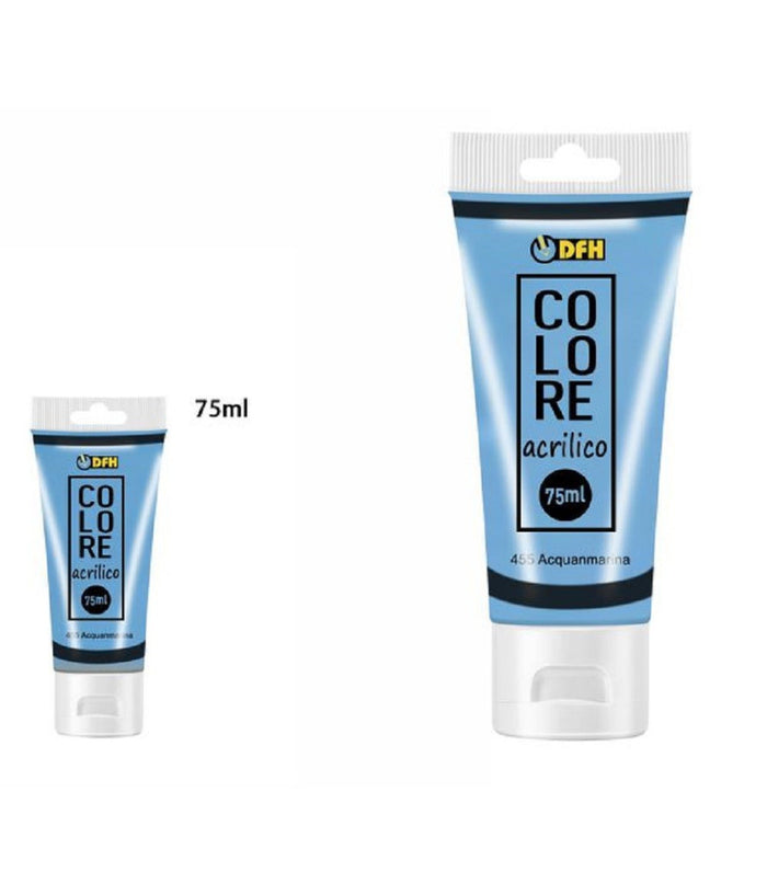 Set 6 Pz Pittura Acrilica Vernice Confezione Colore Acquamarina Tubo 75 Ml 07502         