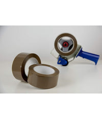 Set 6 Pz Rotoli Nastro Adesivo Pacchi 50mmx132mt Silenzioso Imballo Colore Avana         