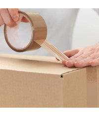 Set 6 Pz Rotoli Nastro Adesivo Pacchi 50mmx132mt Silenzioso Imballo Colore Avana         