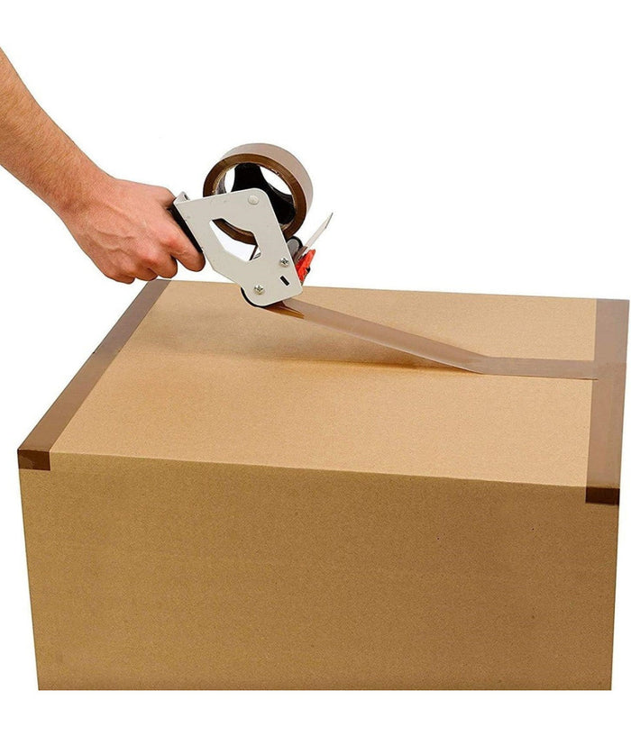 Set 6 Pz Rotoli Nastro Adesivo Pacchi 50mmx132mt Silenzioso Imballo Colore Avana         