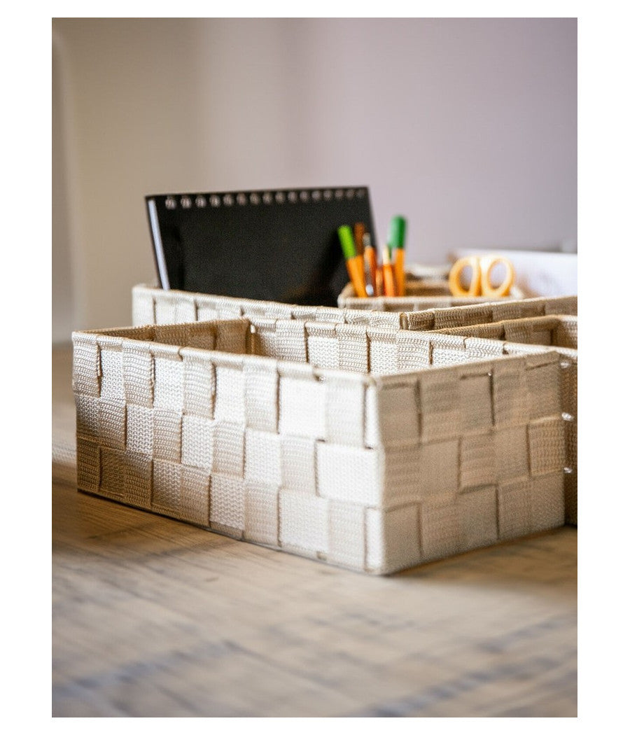 Set 6 Pz Scatola In Tessuto Organizer Armadio Scaffali Porta Oggetti Beige 79069         