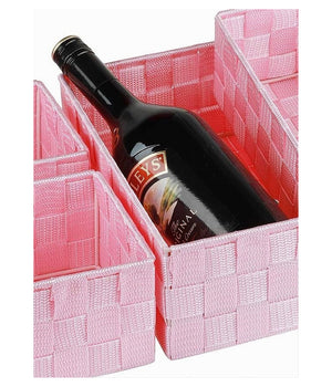 Set 6 Pz Scatola In Tessuto Organizer Armadio Scaffali Porta Oggetti Rosa 79071         