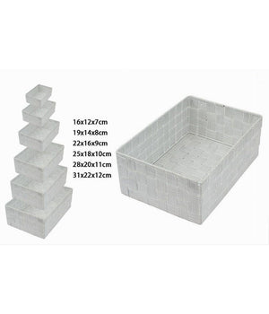 Set 6 Pz Scatola In Tessuto Organizer Scaffali Porta Oggetti Grigio Chiaro 79066         