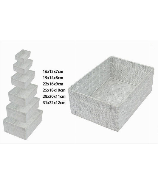 Set 6 Pz Scatola In Tessuto Organizer Scaffali Porta Oggetti Grigio Chiaro 79066         