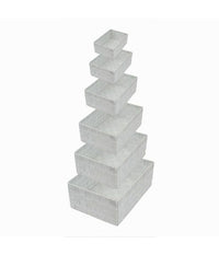 Set 6 Pz Scatola In Tessuto Organizer Scaffali Porta Oggetti Grigio Chiaro 79066         