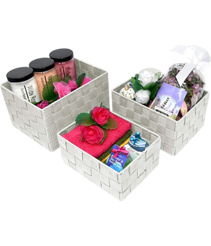 Set 6 Pz Scatola In Tessuto Organizer Scaffali Porta Oggetti Grigio Chiaro 79066         