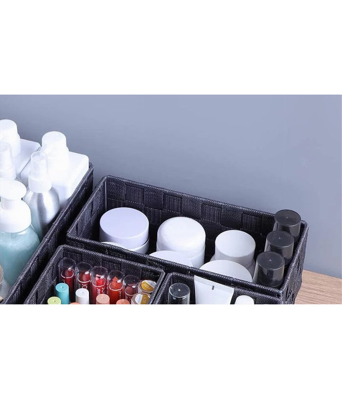 Set 6 Pz Scatola In Tessuto Organizer Scaffali Porta Oggetti Grigio Scuro 79068         