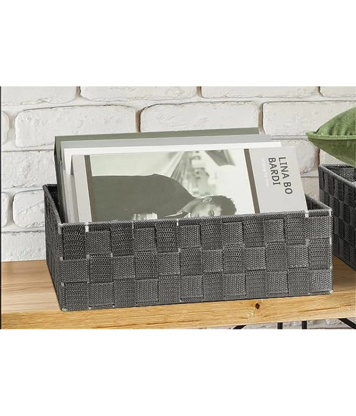 Set 6 Pz Scatola In Tessuto Organizer Scaffali Porta Oggetti Grigio Scuro 79068         