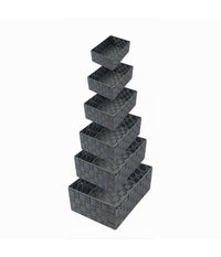 Set 6 Pz Scatola In Tessuto Organizer Scaffali Porta Oggetti Grigio Scuro 79068         
