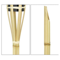 Trade Shop - Set 6 Pz Torcia In Bambù Naturale 60 Cm Da Giardino Per Esterni Con Stoppino 011842 -        
