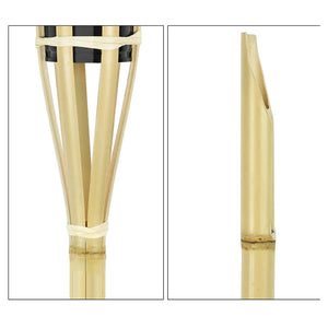 Trade Shop - Set 6 Pz Torcia In Bambù Naturale 60 Cm Da Giardino Per Esterni Con Stoppino 011842 -        