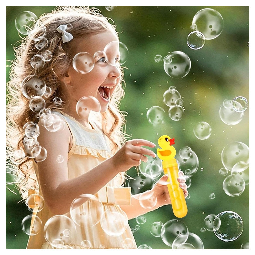 Trade Shop - Set 6 Pz Tubo Per Bolle Di Sapone Con Anatra Bacchetta Da 35 Ml Per Bambini 6560285 -