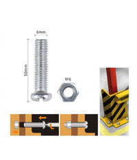 Set 6 Pz Viti Vite Testa A Croce Tonda 6 X 50mm Con Dadi Dado Esagonale M6 90980         