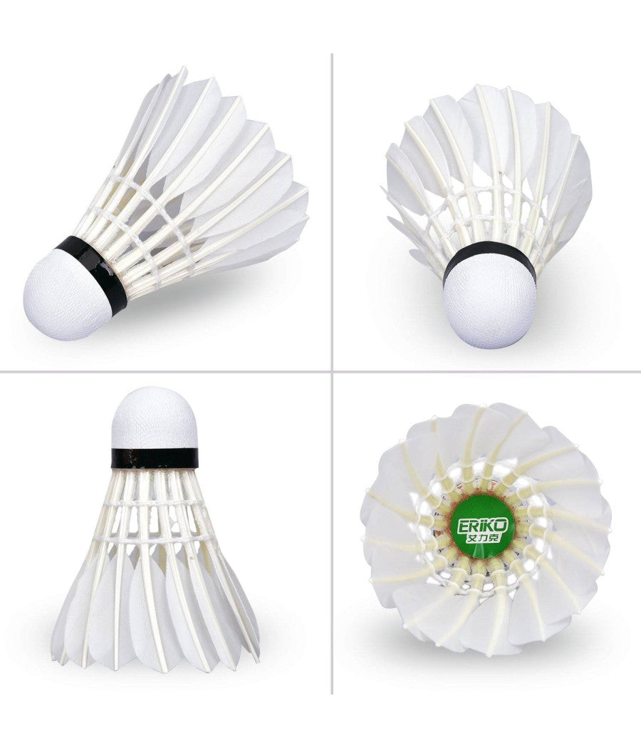 Set 6 Pz Volano Lento Professionale Volani Palline Per Badminton Colore Bianco         