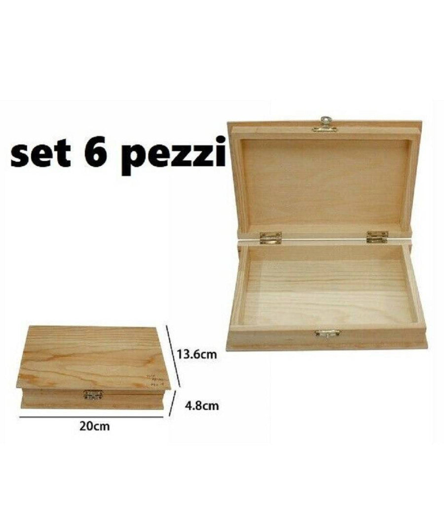 Set 6 Scatole Box Astuccio In Legno Decoupage Portagioie Cofanetto 53463a         