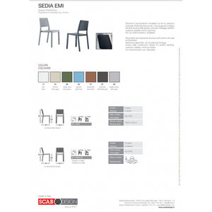 SET 6 SEDIE EMI TECNOPOLIMERO SCAB DESIGN - Grigio chiaro 82