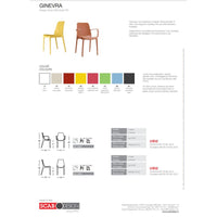 SET 6 SEDIE GINEVRA TECNOPOLIMERO SCAB DESIGN - Rosso Geranio 42