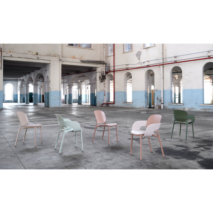 SET 6 SEDIE HUG TECNOPOLIMERO DA POST CONSUMO INDUSTRIALE SCAB DESIGN - Antracite 81