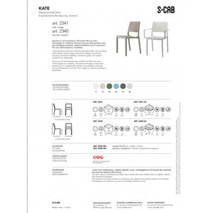 SET 6 SEDIE KATE TECNOPOLIMERO - Grigio chiaro 82