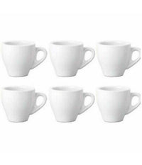 Set 6 Tazzine Servizio Da Caffe Tazzina Alta In Ceramica Bianca Da Cucina         