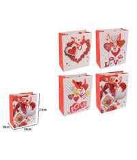 Set 6buste Borsa Regalo Cuori Love San Valentino 18x23x10cm 69878 Varie Fantasie         