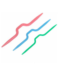 Set 6pz Aghi Ago A Maglia Plastica 3 Misure Curvi Gancio Ricamo Uncinetto Cucito         